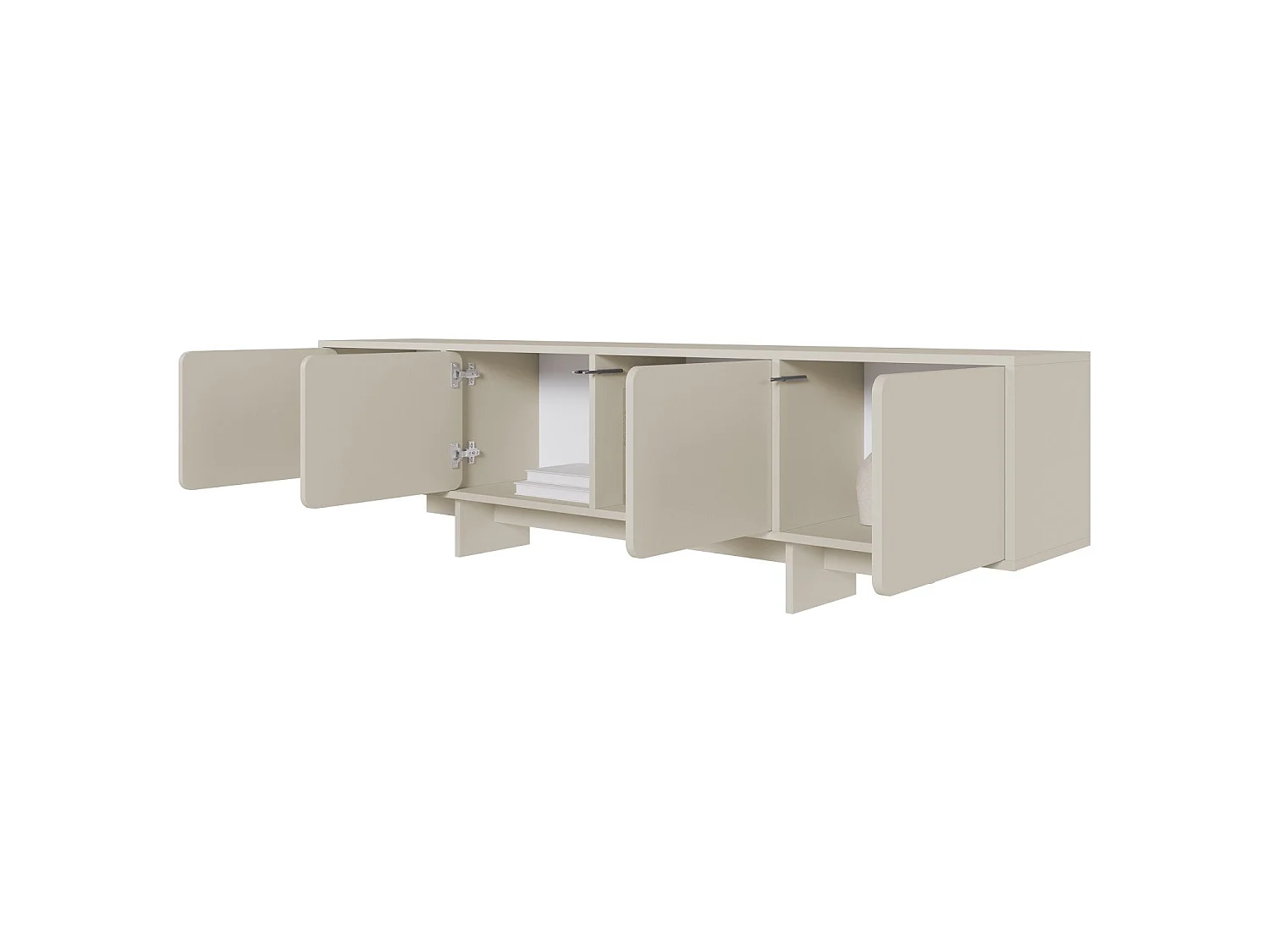 Meuble TV 4 portes - 200 cm - Grège - WUWU