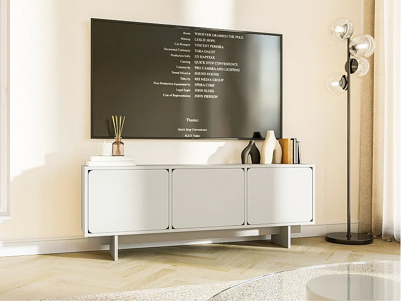 Mueble de televisión - 150 cm - gris - WUWU