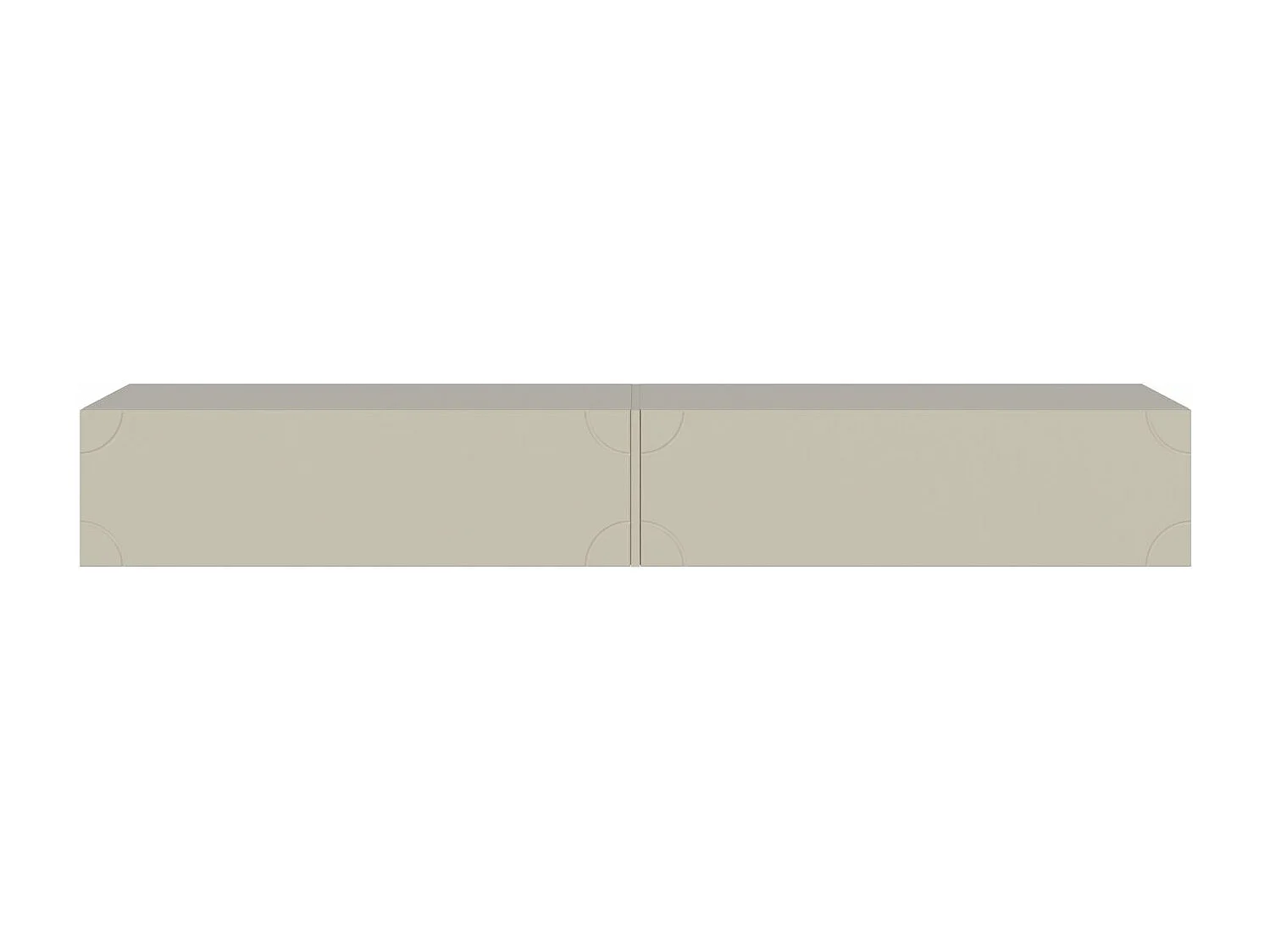 Meuble TV suspendu 2 portes - 200 cm - Grège - BISIRA