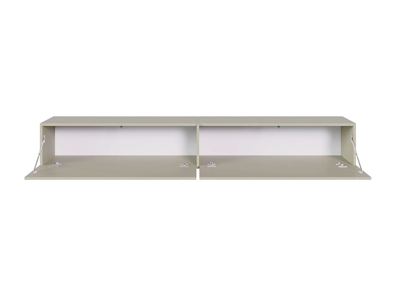 Meuble TV suspendu 2 portes - 200 cm - Grège - BISIRA