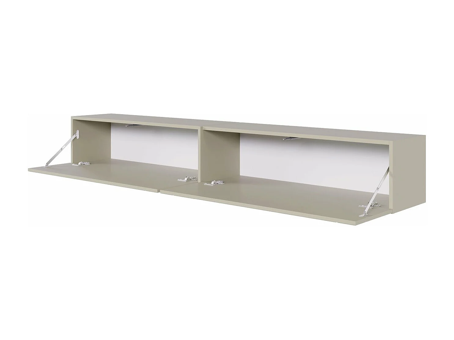 Meuble TV suspendu 2 portes - 200 cm - Grège - BISIRA