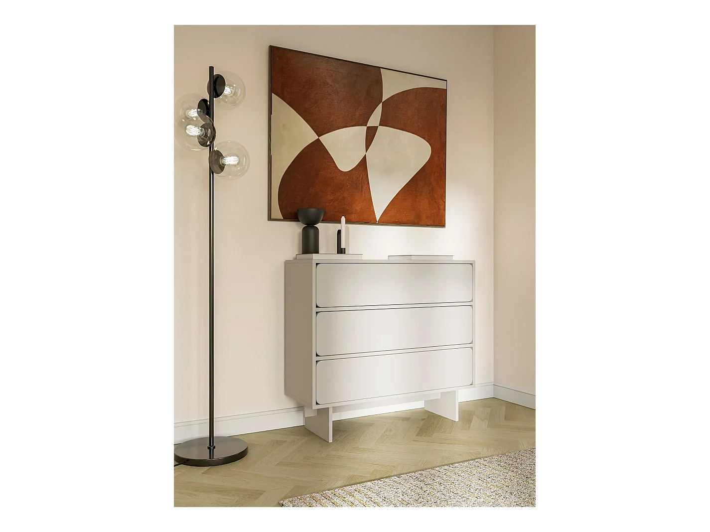 Kommode mit 3 Schubladen - Greige - 101 cm - WUWU