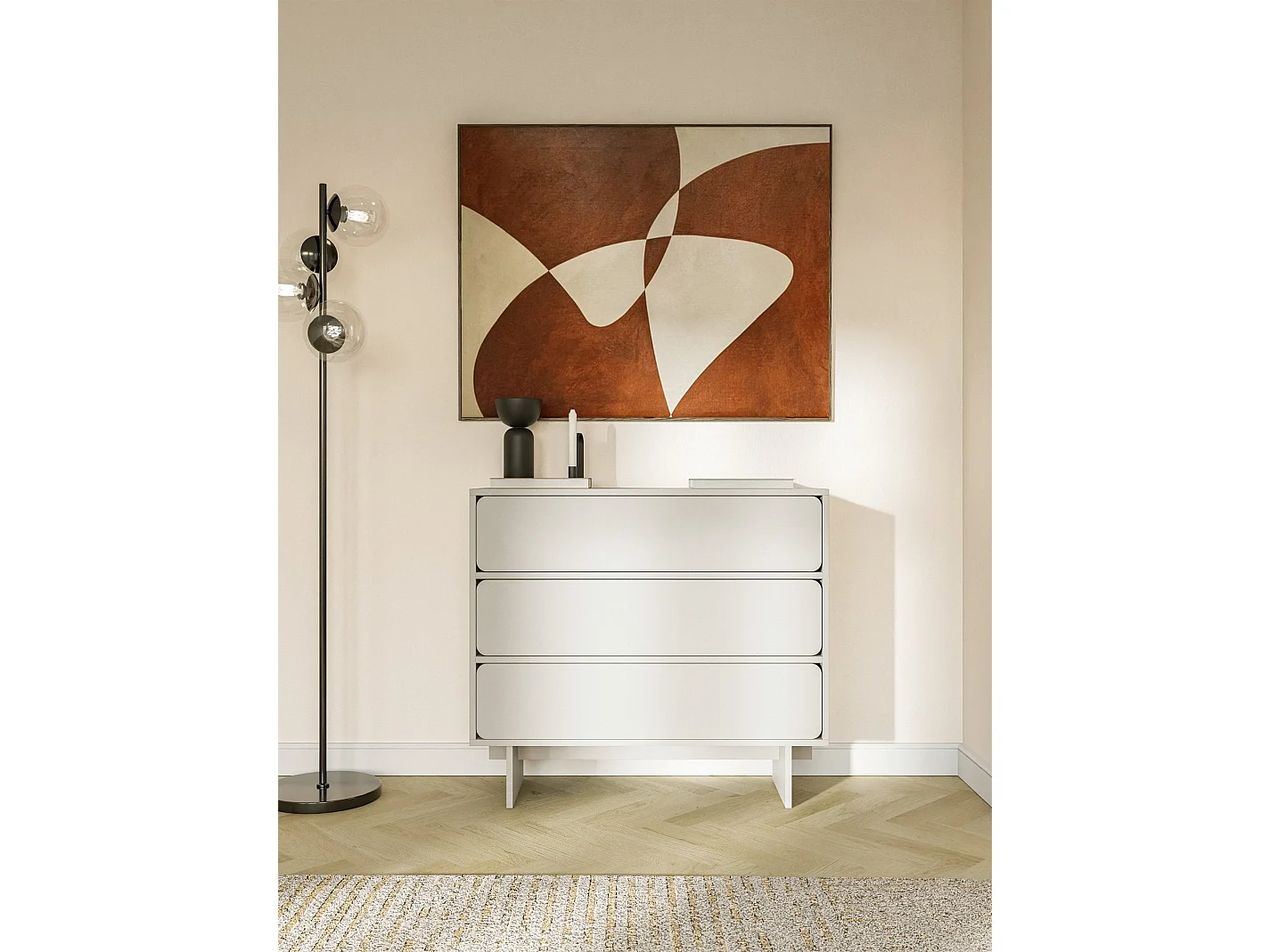 Commode - 101 cm - 3 tiroirs - grège - WUWU