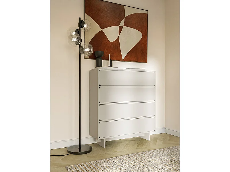 Commode - 101 cm - 4 tiroirs - grège - WUWU