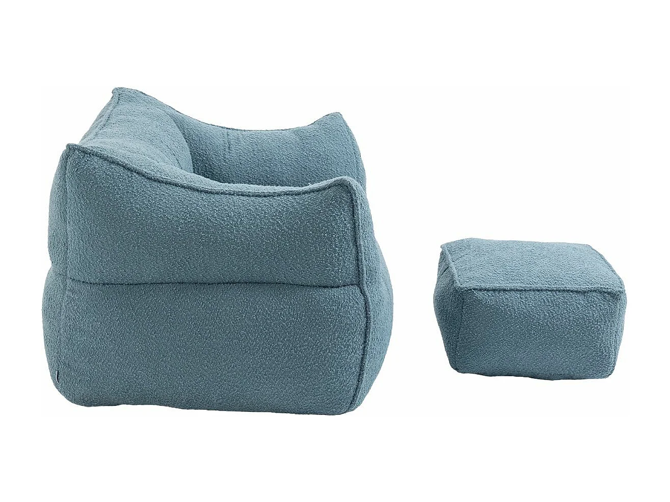 Fauteuil à double sac de haricots confortable, Lazy Susans d'intérieur super doux, sac de haricots spécial moderne avec accoudoirs, bleu