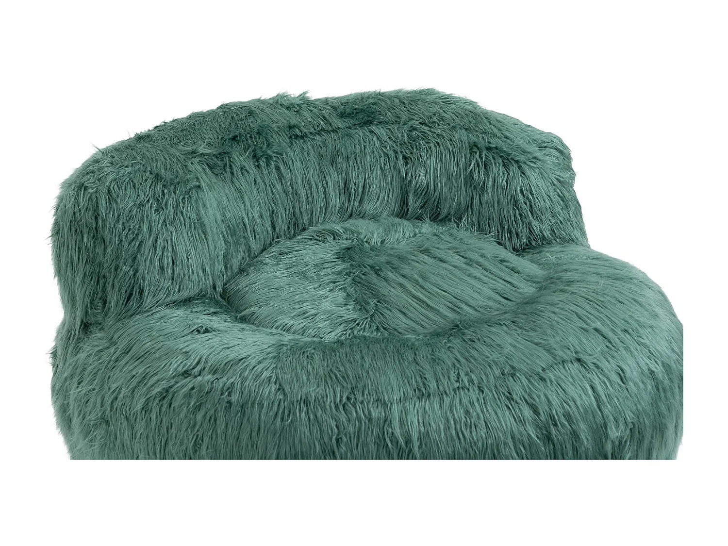 Cosy Fluffy Bean Bag Chair with Ottoman, Modern Upholstered Chair, Soft Fluffy Faux Fur Bean Bag, Loveseat, Mint Green