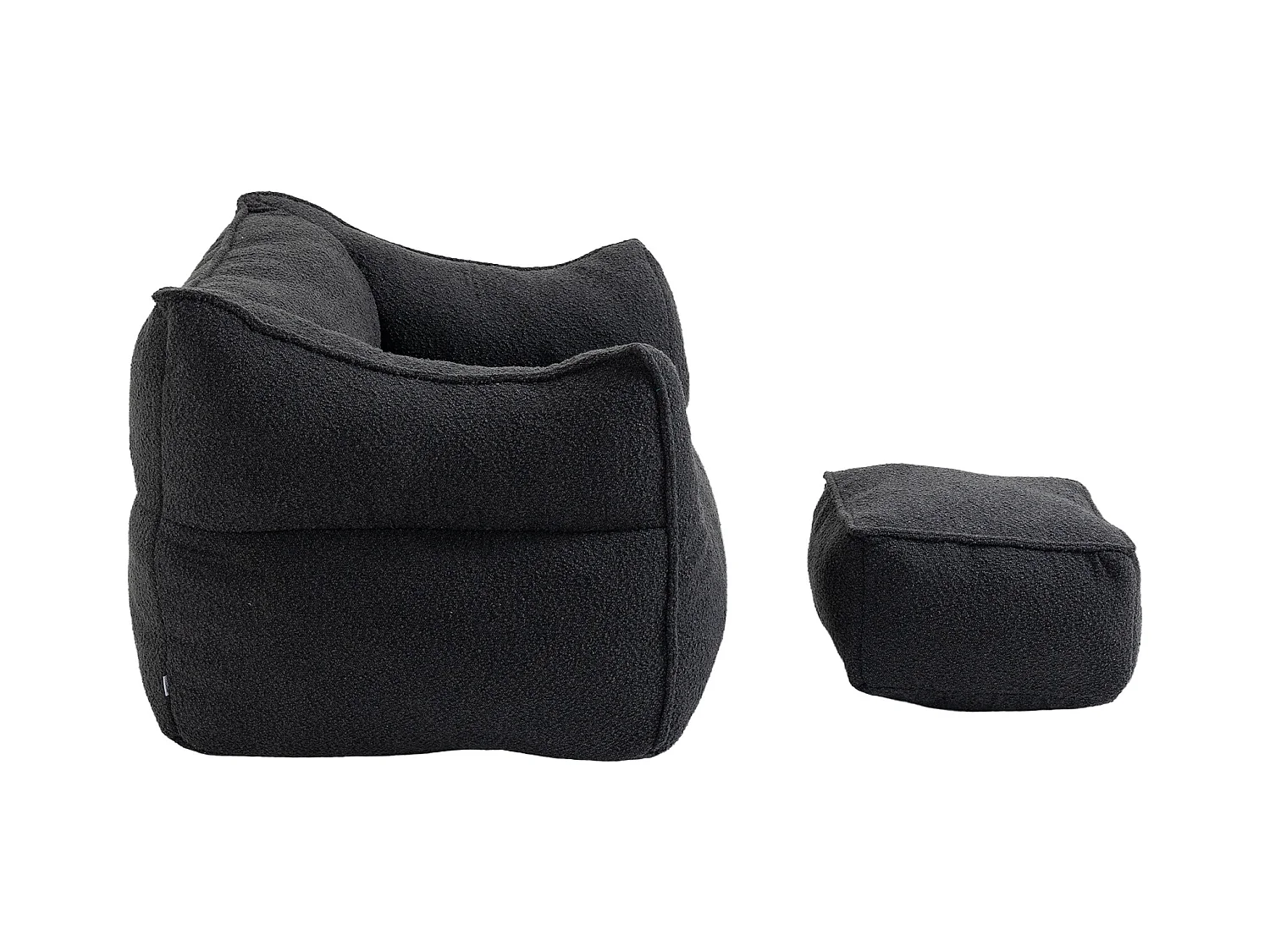Komfortabler Doppel-Sitzsack, superweiche Innenraumgestaltung, moderner Spezial-Sitzsack mit Armlehnen, schwarz
