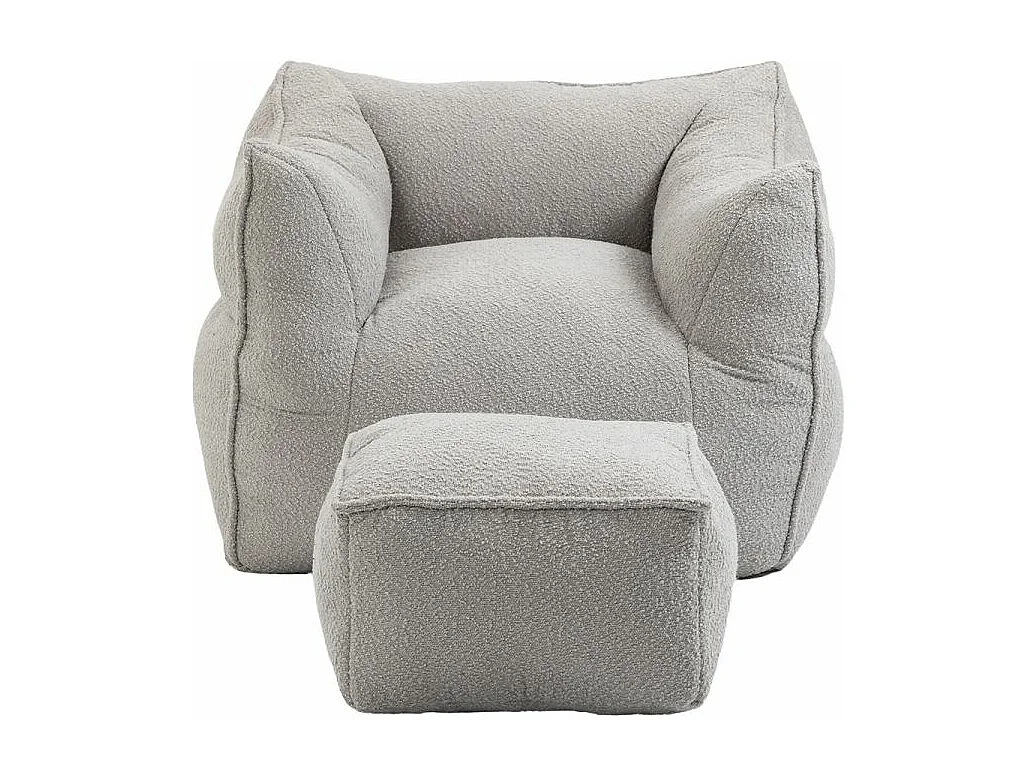 Fauteuil double confortable, chaise longue d'intérieur super douce, fauteuil moderne avec accoudoirs, gris