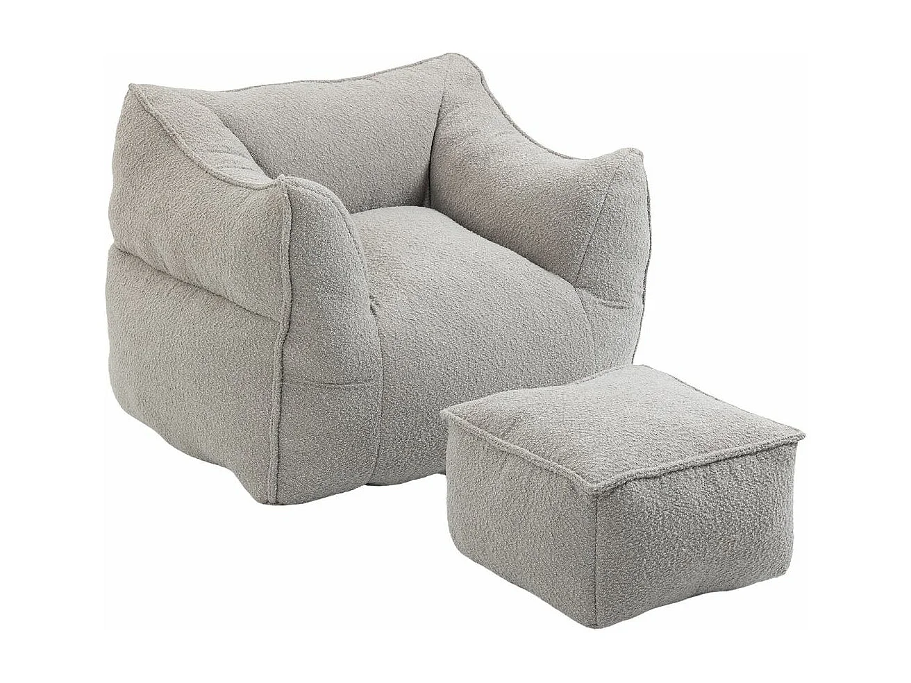 Fauteuil double confortable, chaise longue d'intérieur super douce, fauteuil moderne avec accoudoirs, gris