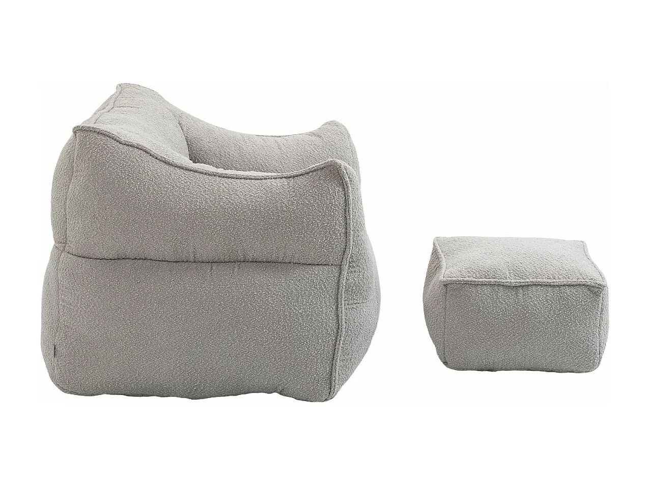 Fauteuil double confortable, chaise longue d'intérieur super douce, fauteuil moderne avec accoudoirs, gris