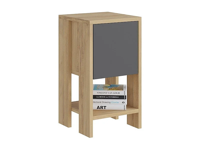 Table de chevet  1 porte rabattable H55 cm - EMA