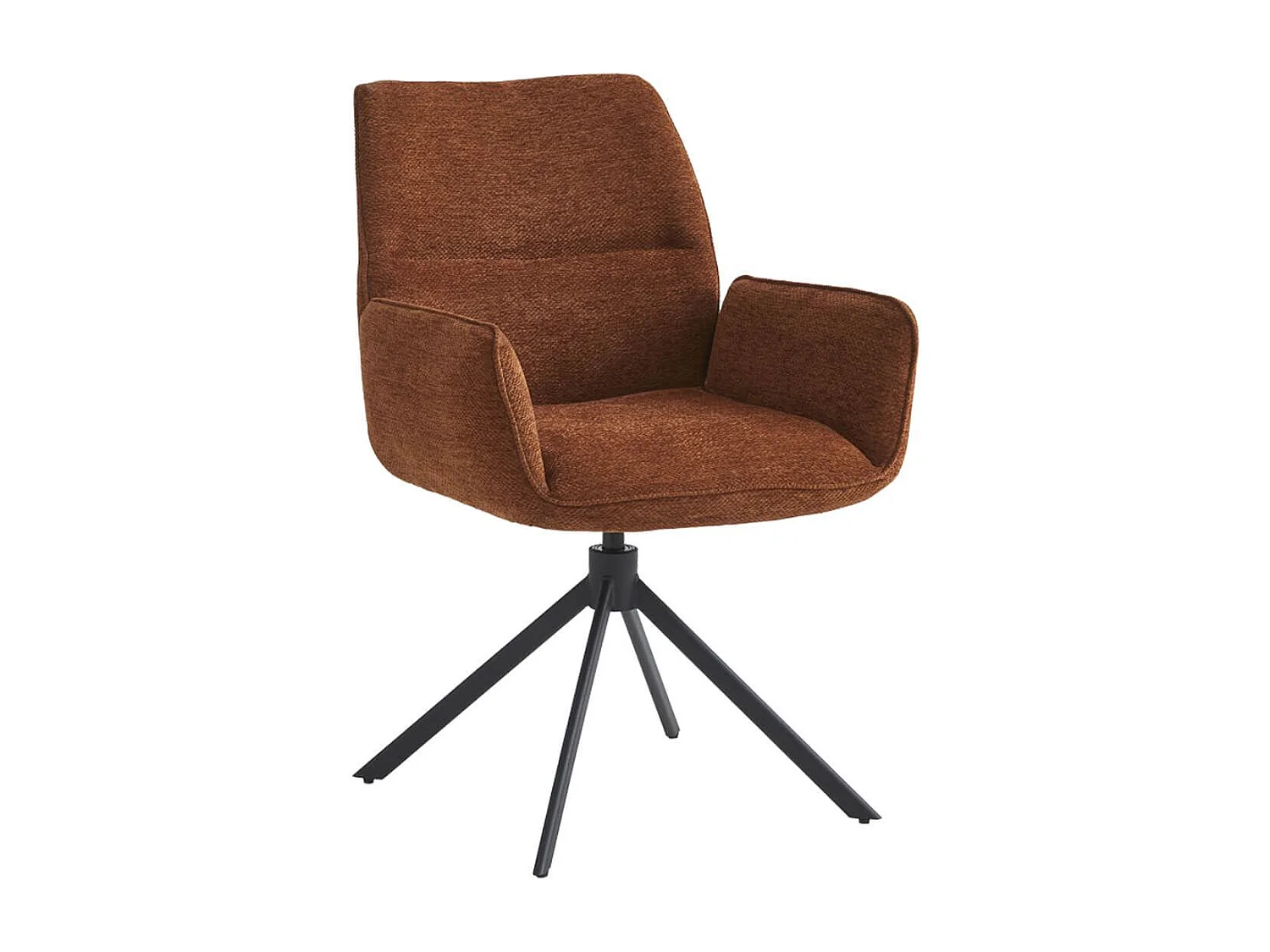 CARLOTTA - Lot de 4 Fauteuils de table Pivotants Tissu Coloris Terracotta