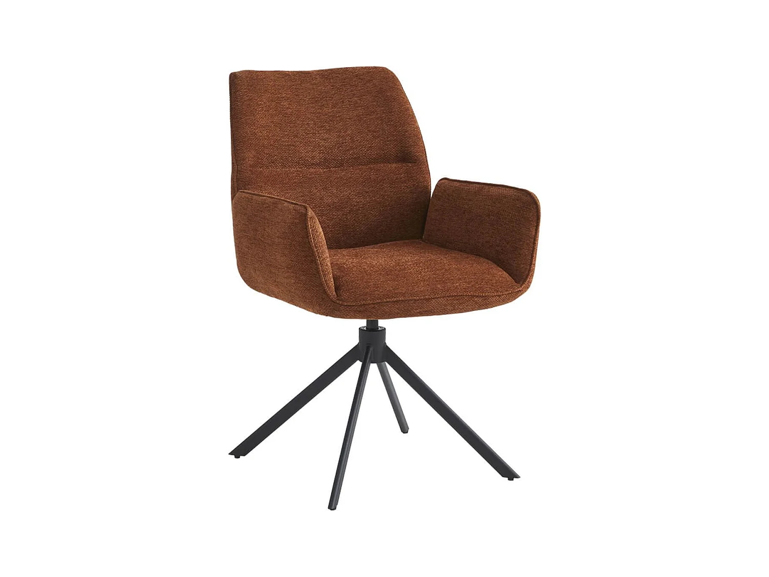 CARLOTTA - Lot de 4 Fauteuils de table Pivotants Tissu Coloris Terracotta