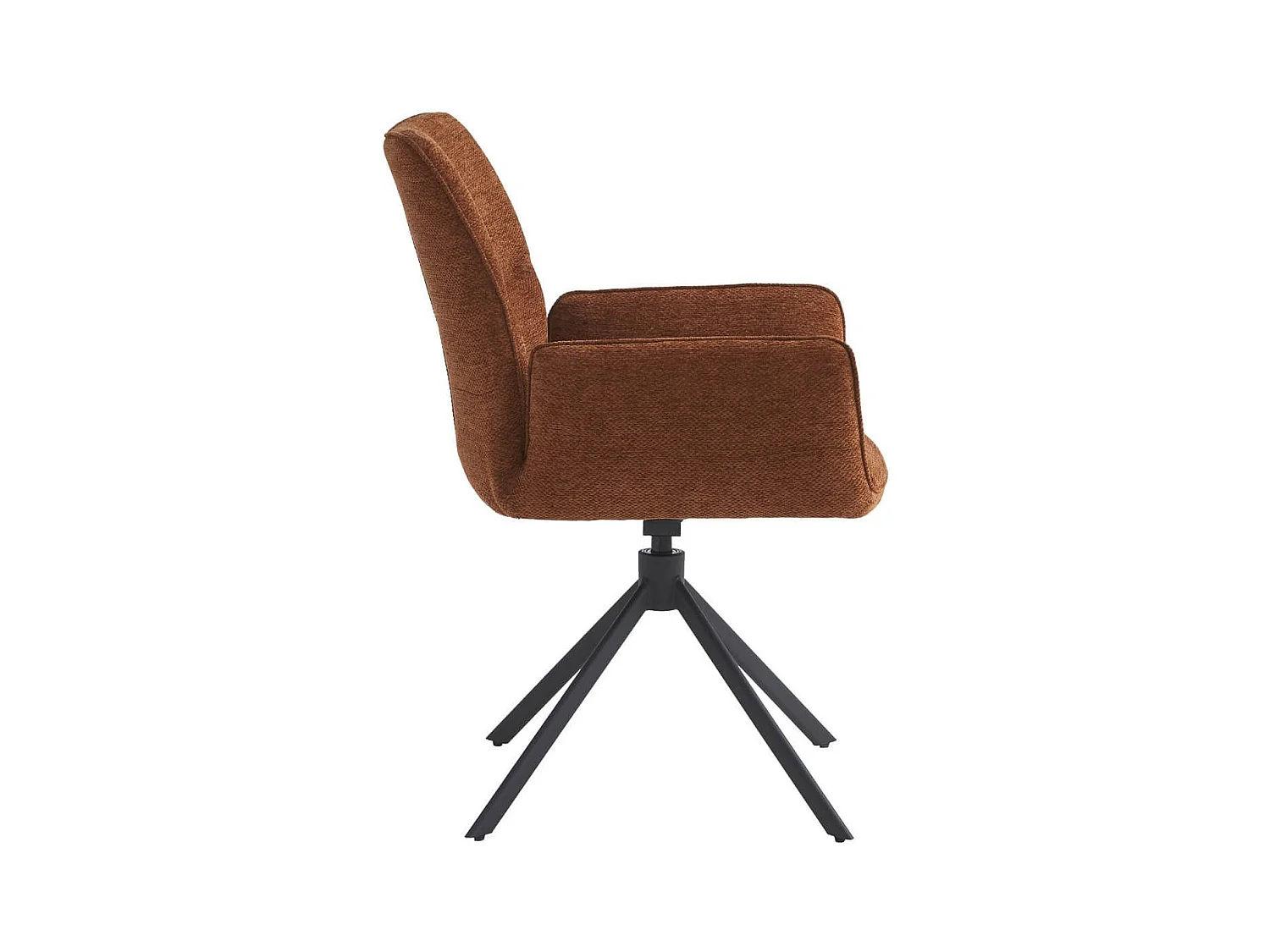 CARLOTTA - Lot de 4 Fauteuils de table Pivotants Tissu Coloris Terracotta