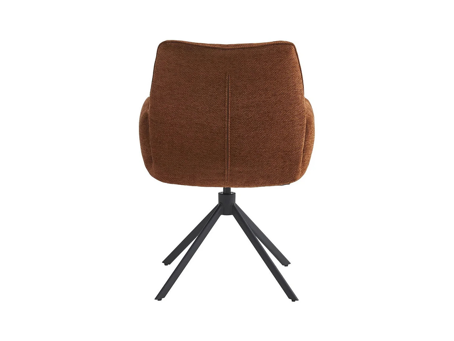 CARLOTTA - Lot de 4 Fauteuils de table Pivotants Tissu Coloris Terracotta