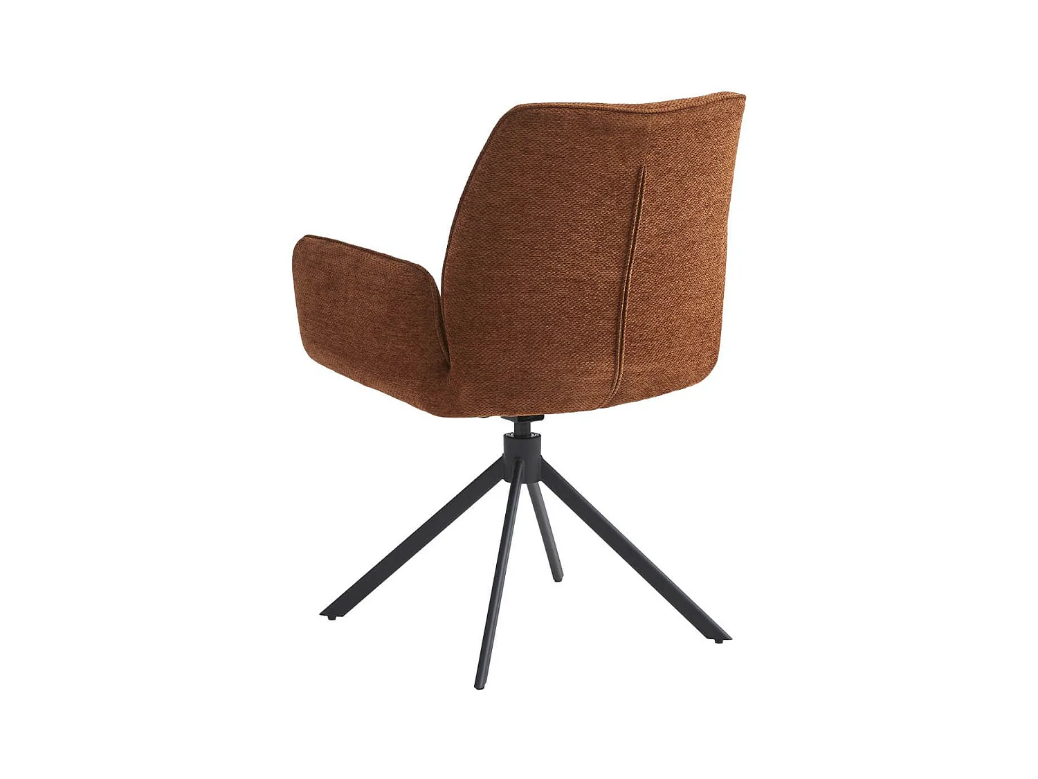 CARLOTTA - Lot de 4 Fauteuils de table Pivotants Tissu Coloris Terracotta