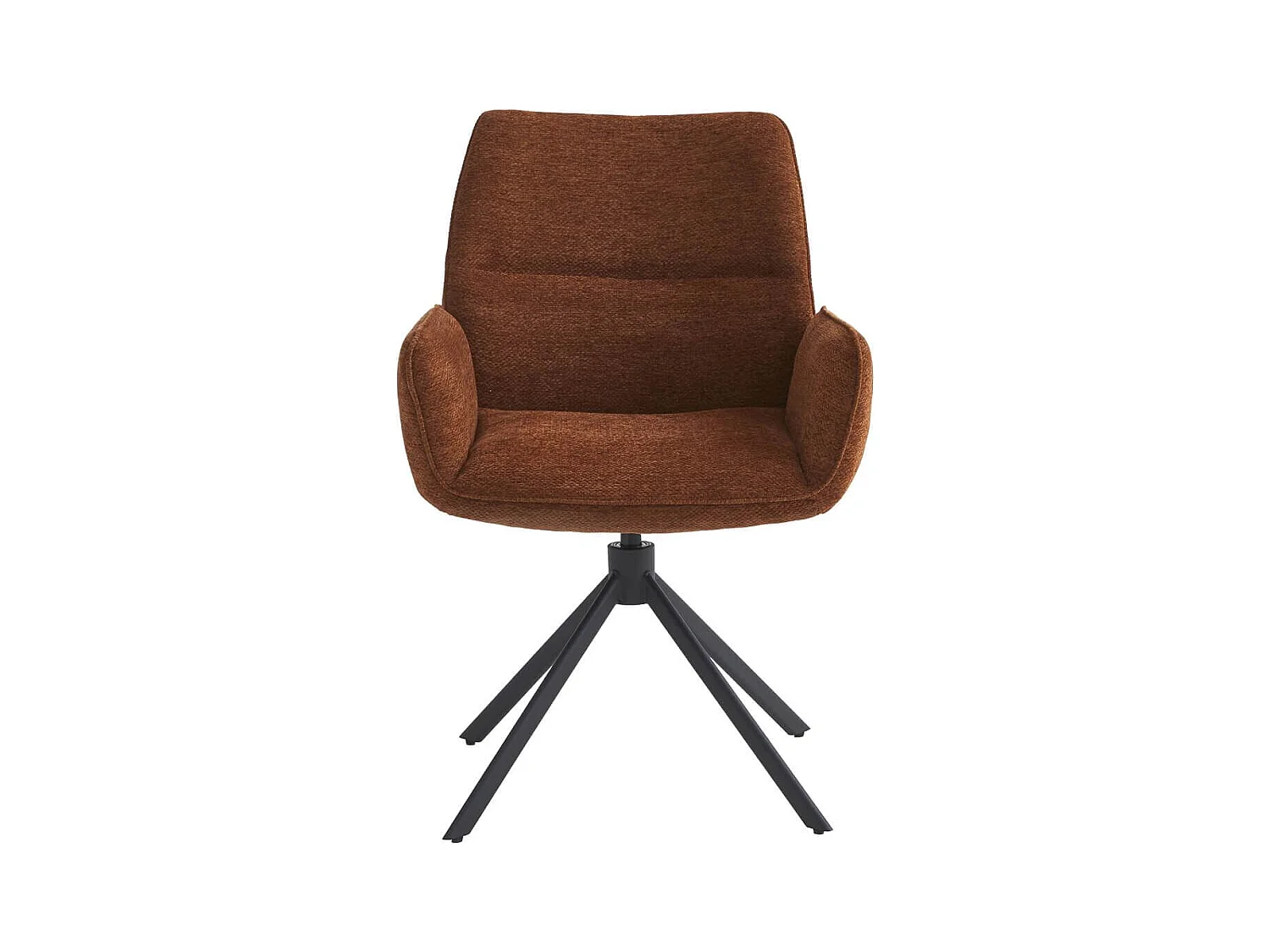 CARLOTTA - Lot de 4 Fauteuils de table Pivotants Tissu Coloris Terracotta