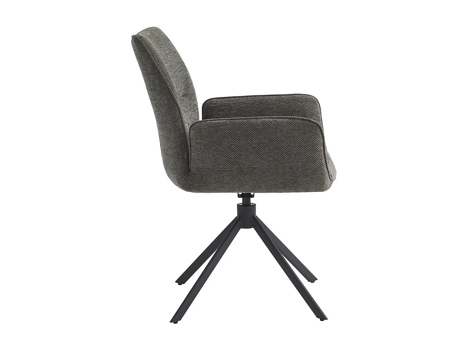CARLOTTA - Lot de 4 Fauteuils de table Pivotants Tissu Coloris Gris Anthracite