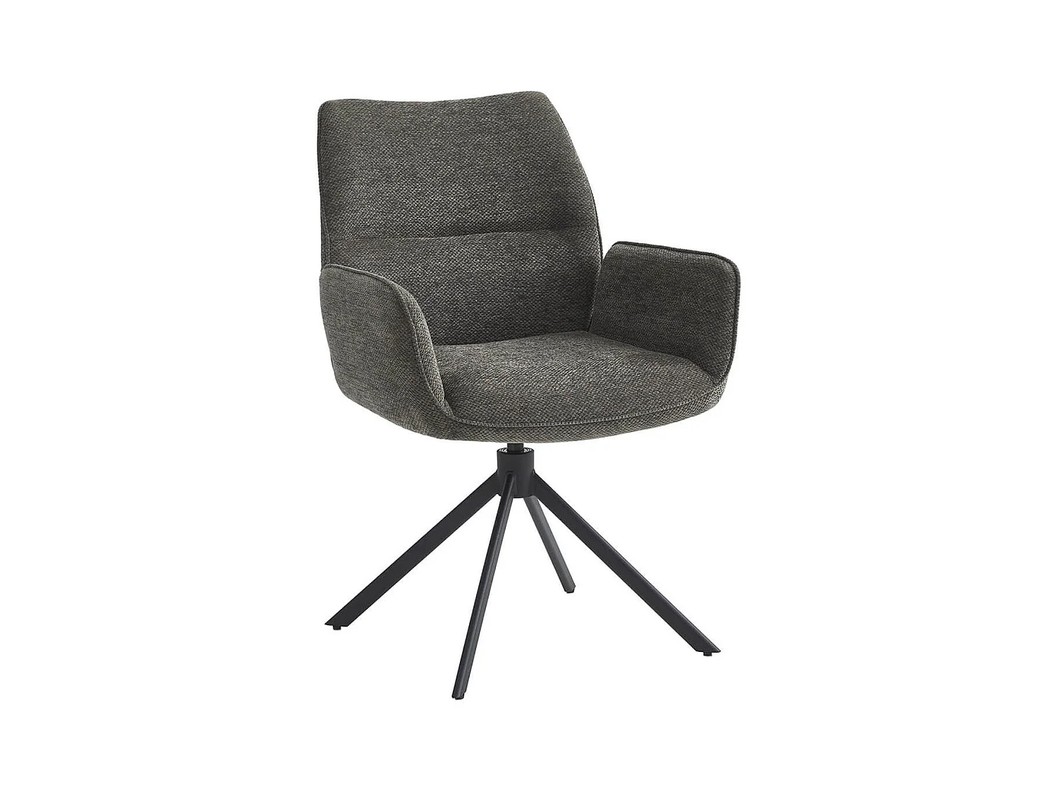 CARLOTTA - Lot de 4 Fauteuils de table Pivotants Tissu Coloris Gris Anthracite