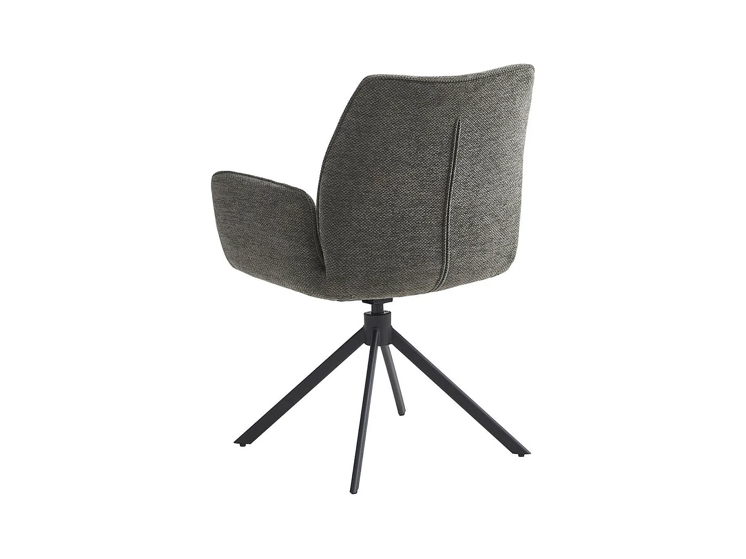 CARLOTTA - Lot de 4 Fauteuils de table Pivotants Tissu Coloris Gris Anthracite