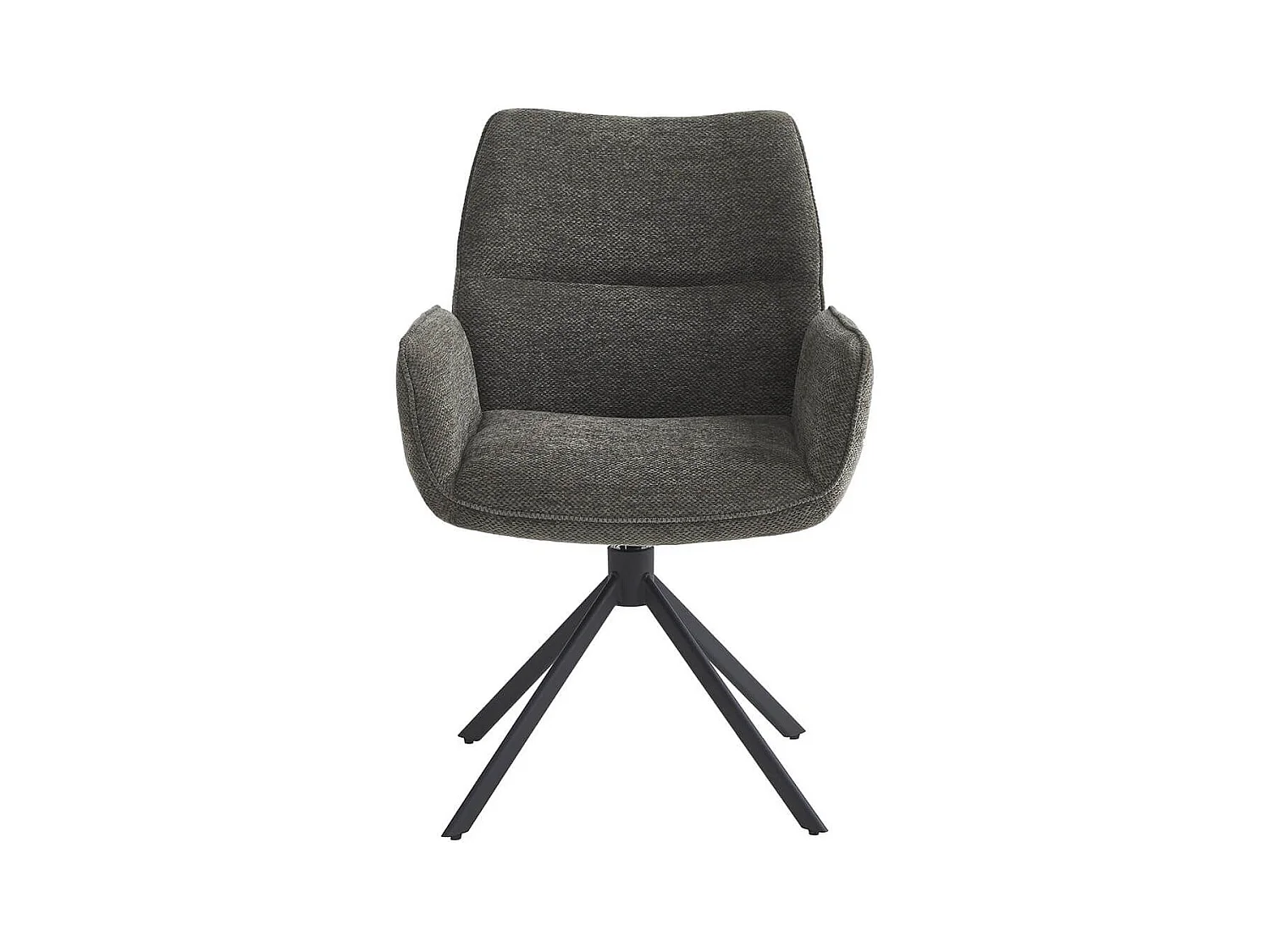 CARLOTTA - Lot de 4 Fauteuils de table Pivotants Tissu Coloris Gris Anthracite