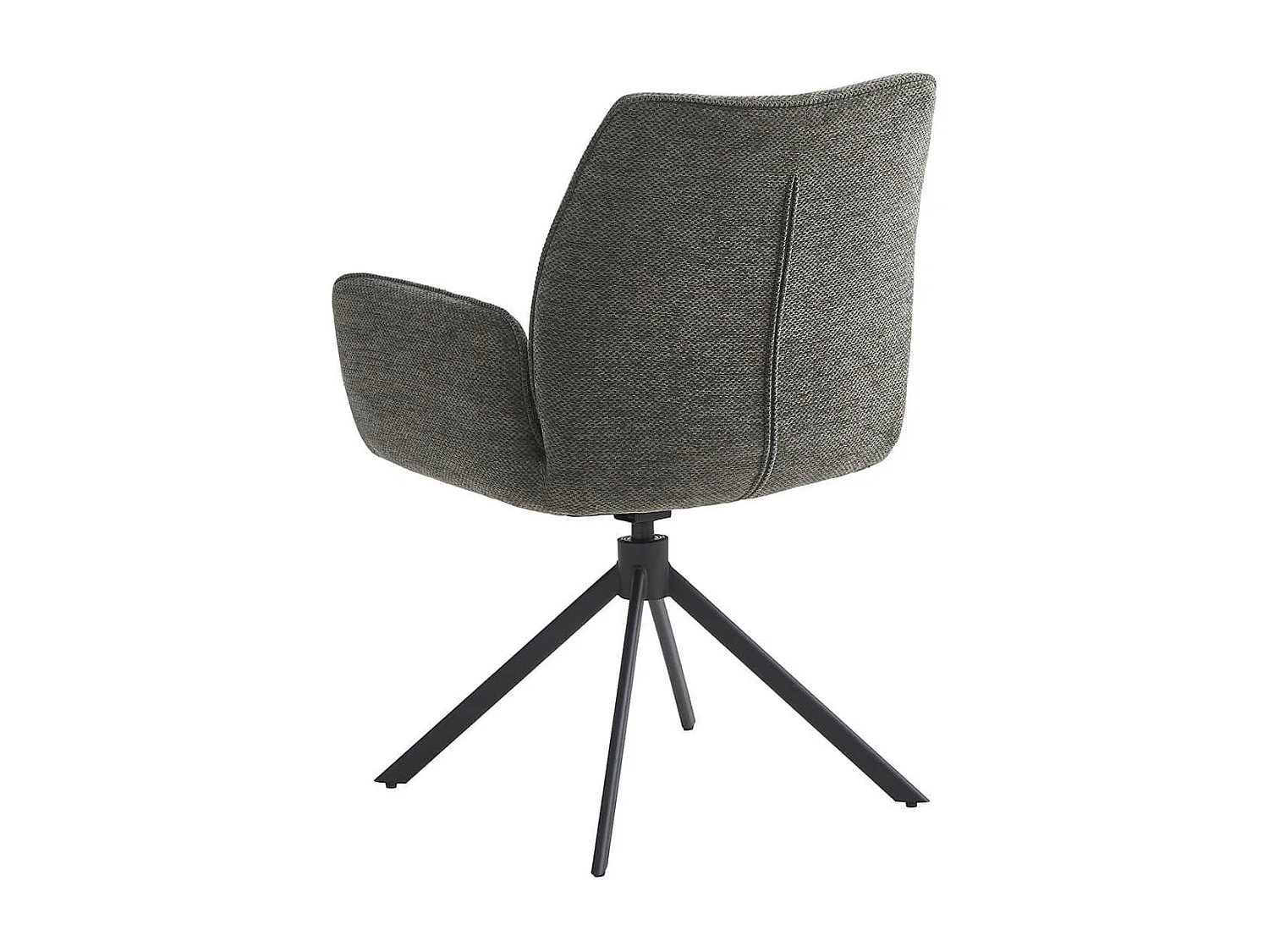 CARLOTTA - Lot de 4 Fauteuils de table Pivotants Tissu Coloris Gris Anthracite