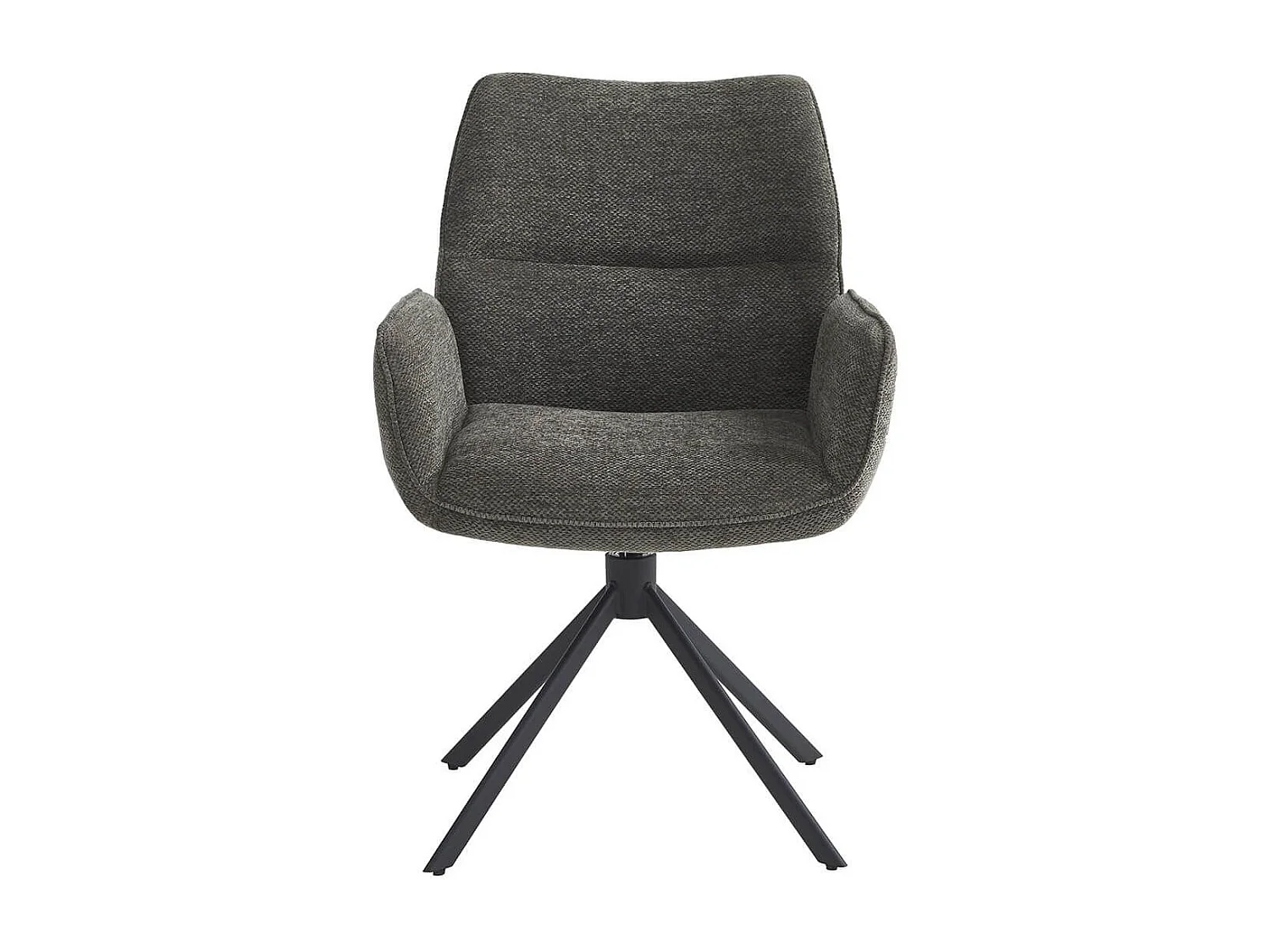 CARLOTTA - Lot de 4 Fauteuils de table Pivotants Tissu Coloris Gris Anthracite