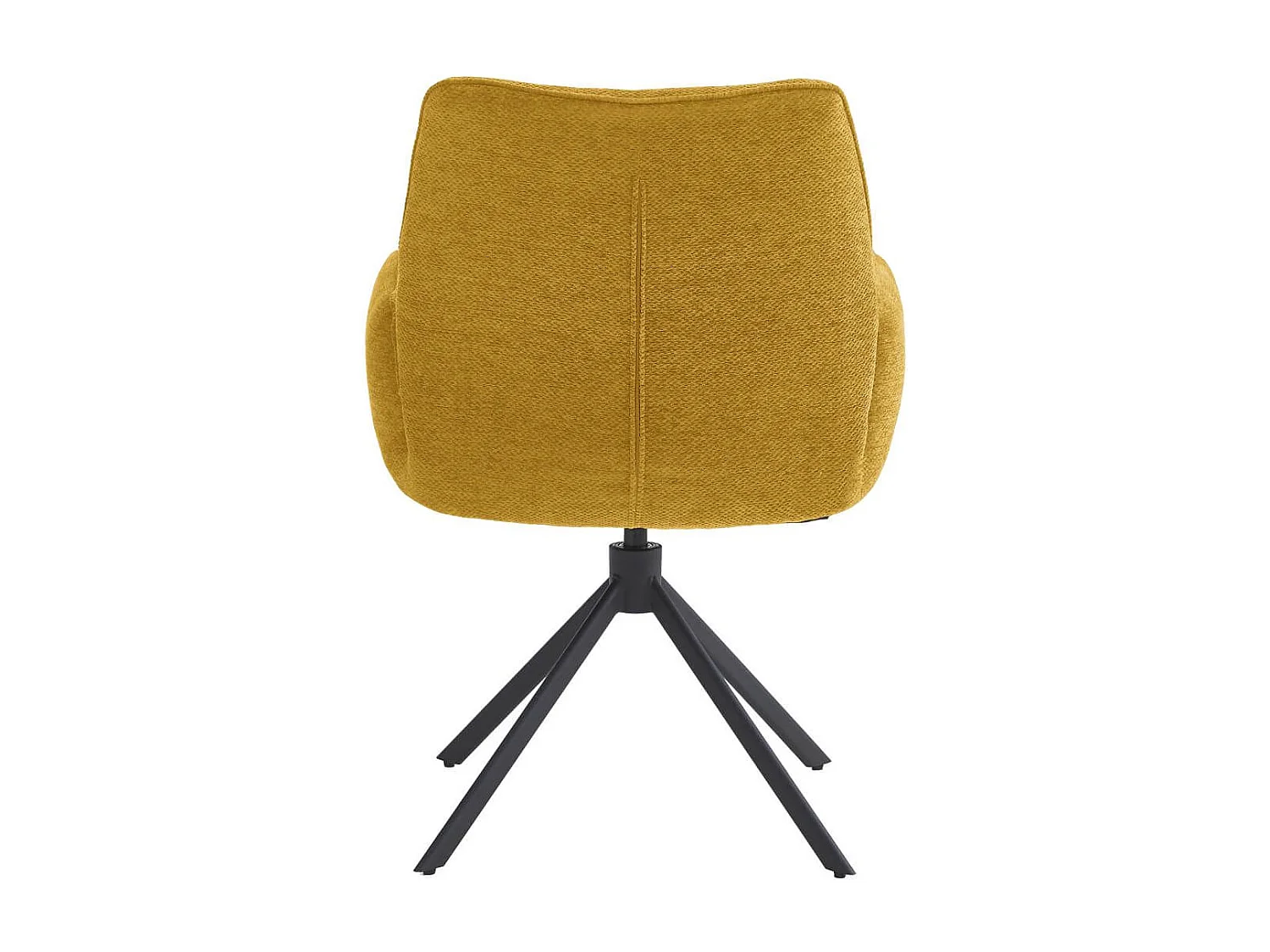 CARLOTTA - Lot de 6 Fauteuils de table Pivotants Tissu Coloris Jaune