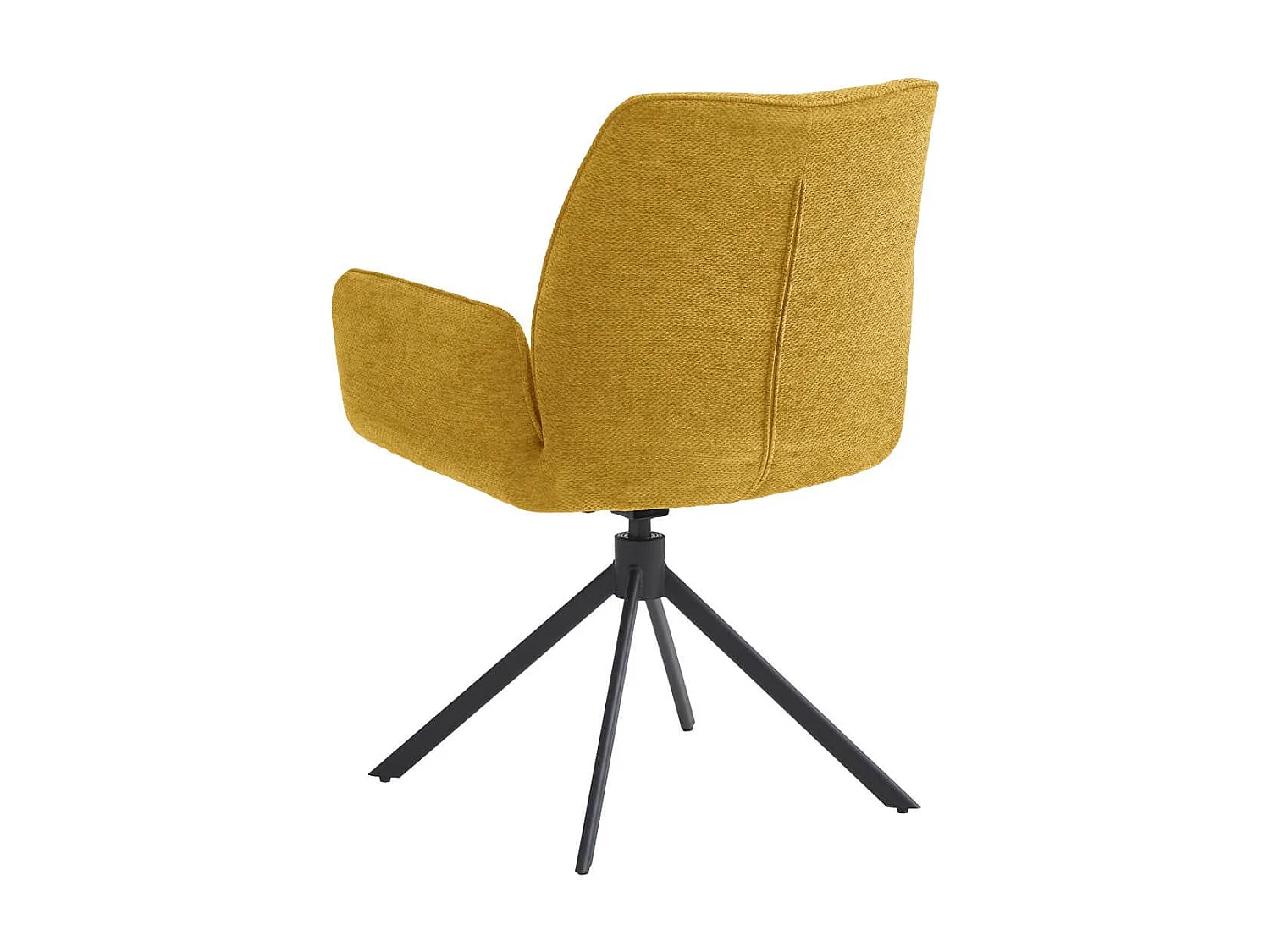 CARLOTTA - Lot de 6 Fauteuils de table Pivotants Tissu Coloris Jaune