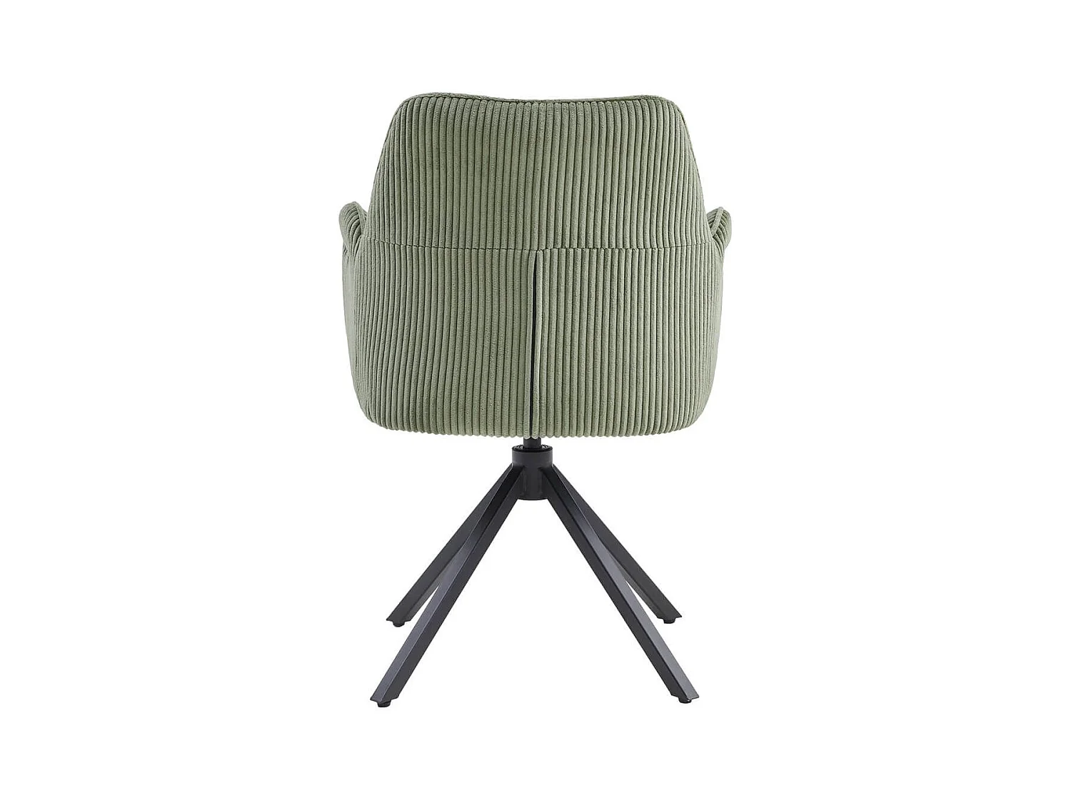 DELIA - Lot de 6 Fauteuils de table Pivotants Tissu Velours Côtelé Vert
