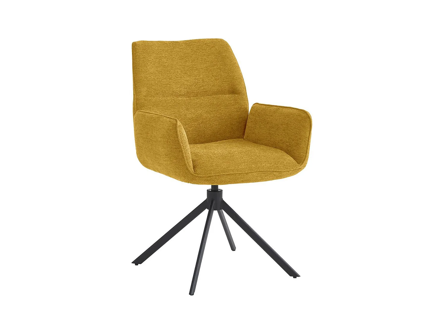 CARLOTTA - Lot de 4 Fauteuils de table Pivotants Tissu Coloris Jaune