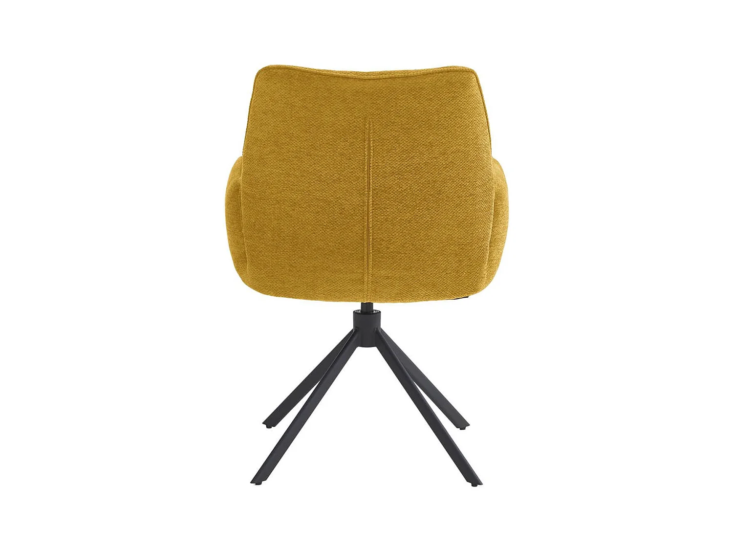 CARLOTTA - Lot de 4 Fauteuils de table Pivotants Tissu Coloris Jaune