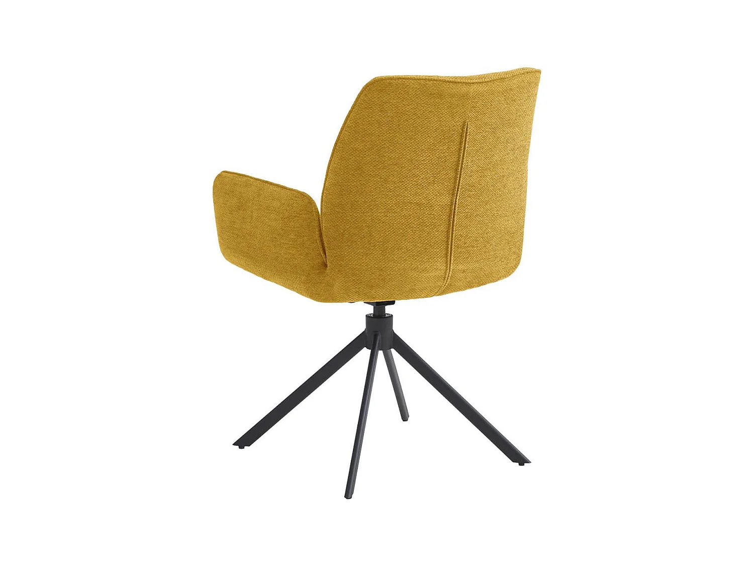 CARLOTTA - Lot de 4 Fauteuils de table Pivotants Tissu Coloris Jaune