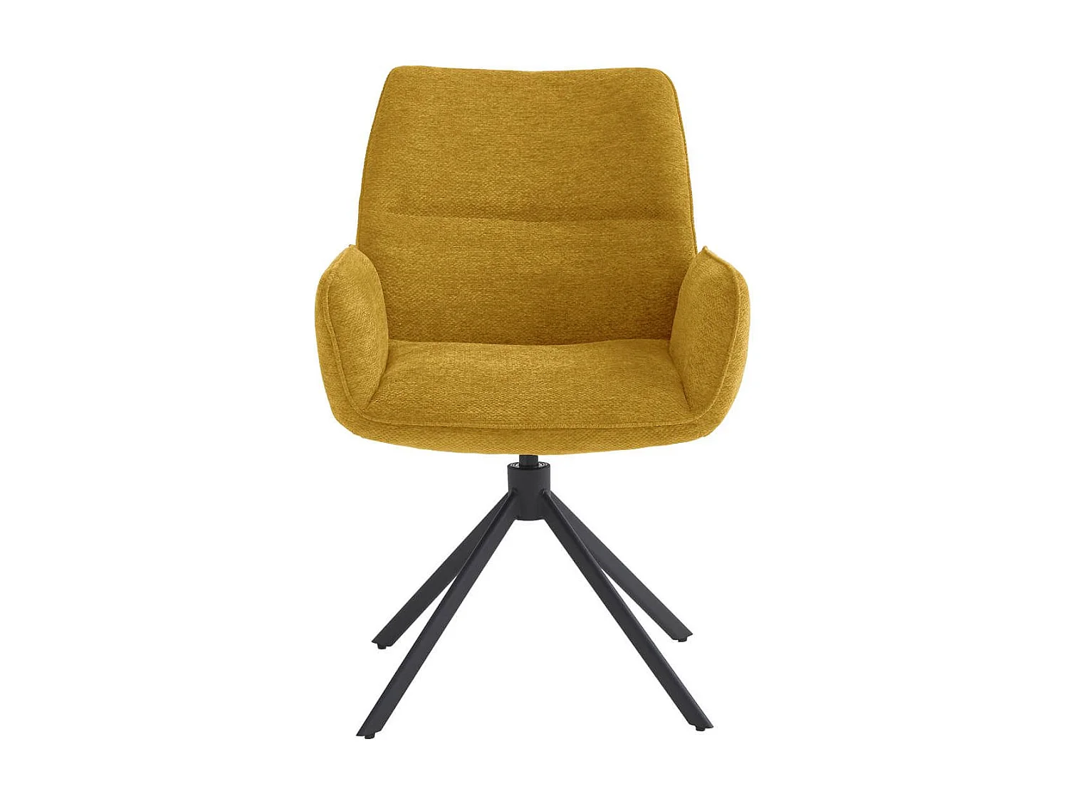 CARLOTTA - Lot de 4 Fauteuils de table Pivotants Tissu Coloris Jaune