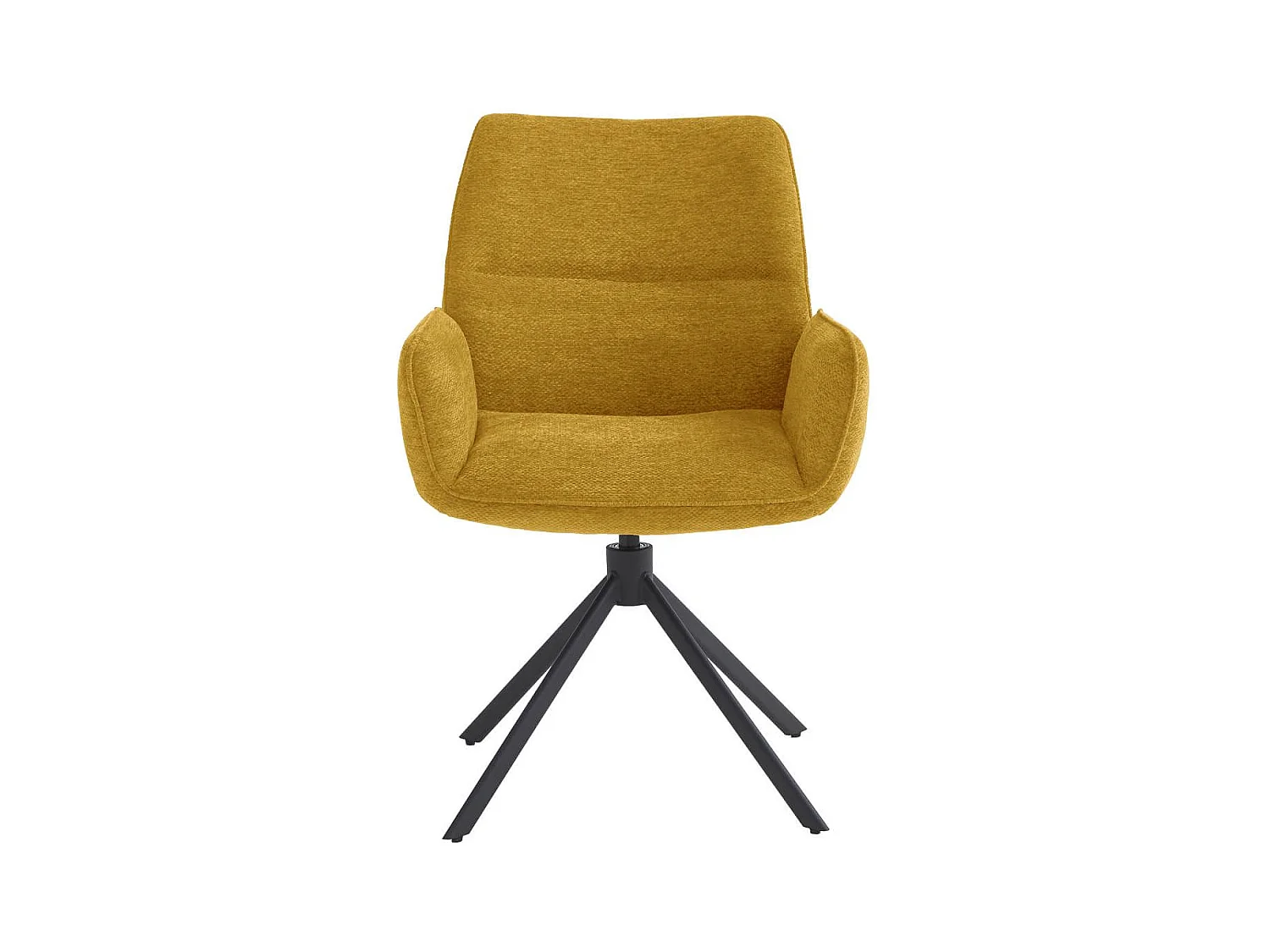 CARLOTTA - Lot de 4 Fauteuils de table Pivotants Tissu Coloris Jaune