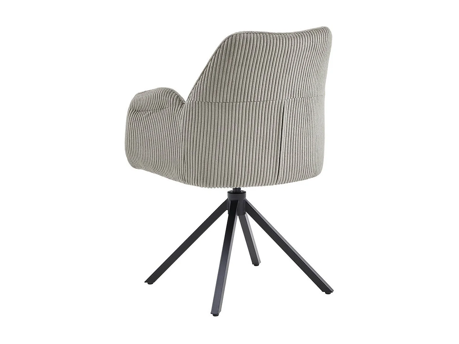 DELIA - Lot de 6 Fauteuils de table Pivotants Tissu Velours Côtelé Beige