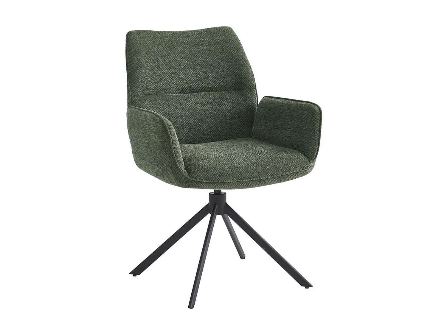CARLOTTA - Lot de 6 Fauteuils de table Pivotants Tissu Coloris Vert