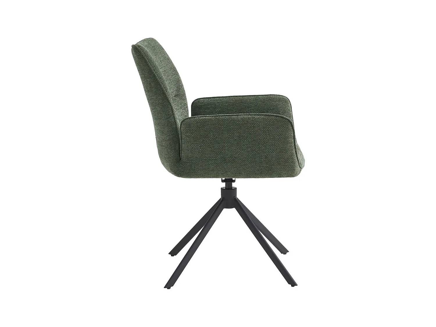 CARLOTTA - Lot de 6 Fauteuils de table Pivotants Tissu Coloris Vert