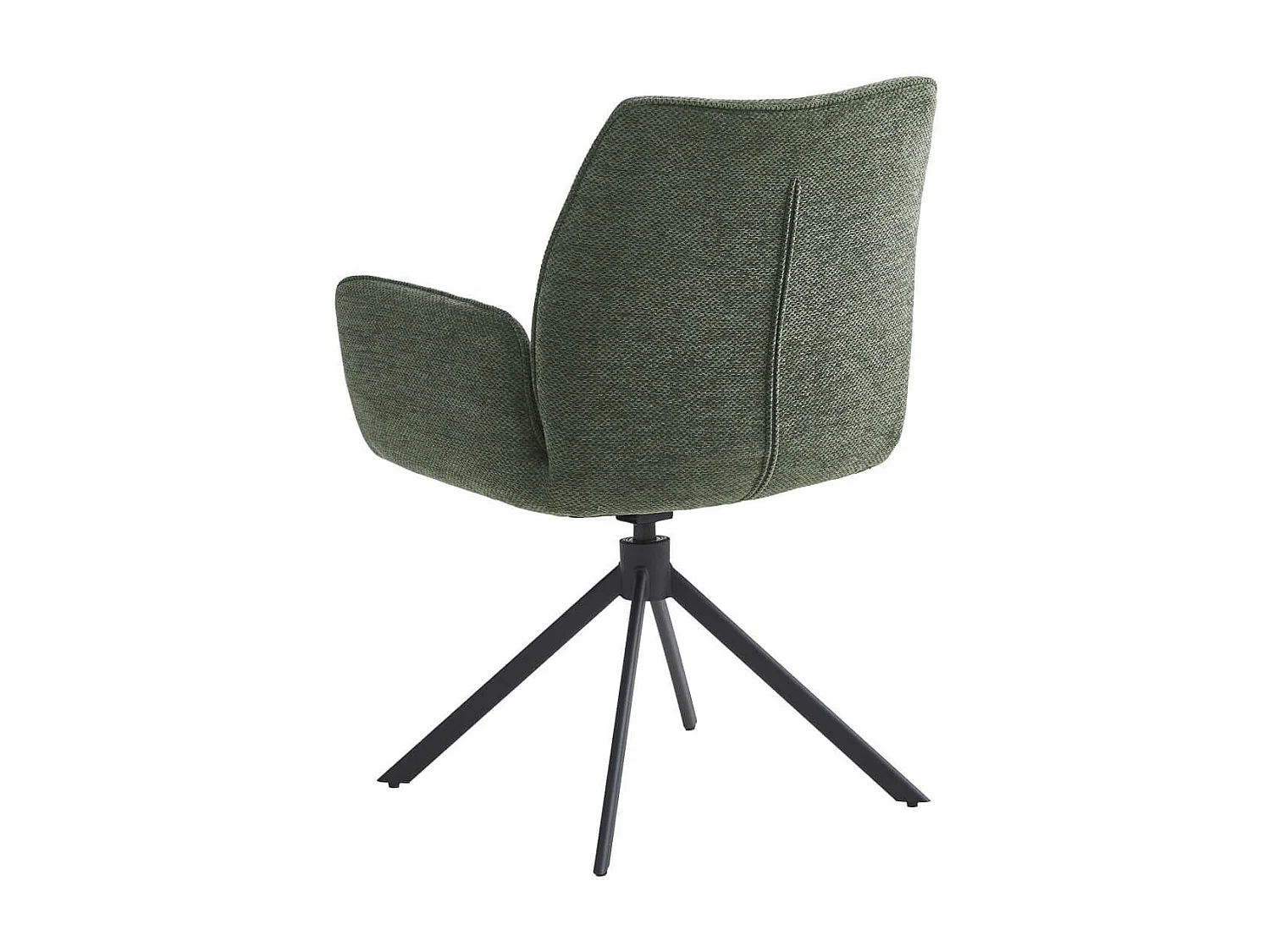CARLOTTA - Lot de 6 Fauteuils de table Pivotants Tissu Coloris Vert