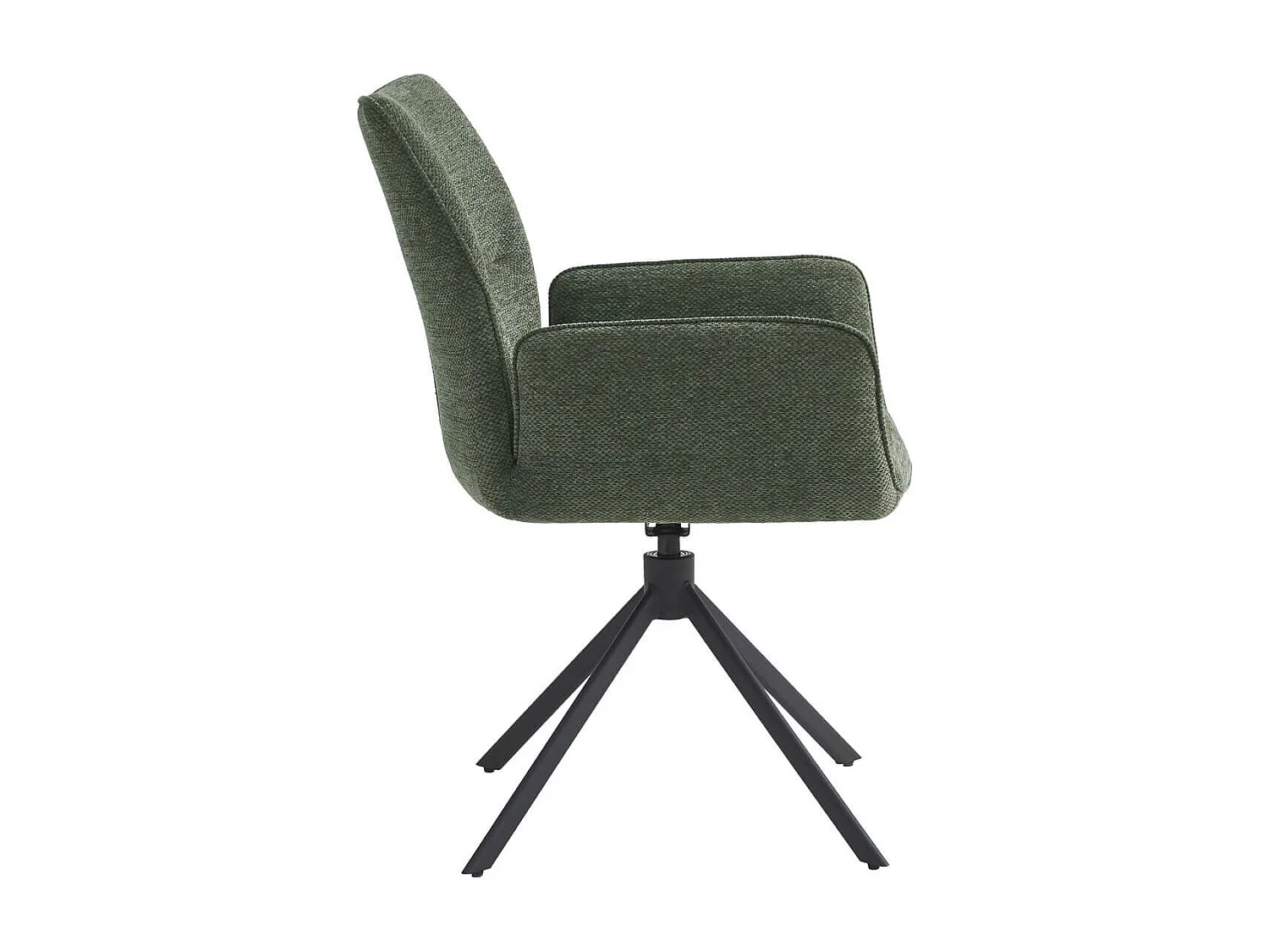 CARLOTTA - Lot de 6 Fauteuils de table Pivotants Tissu Coloris Vert