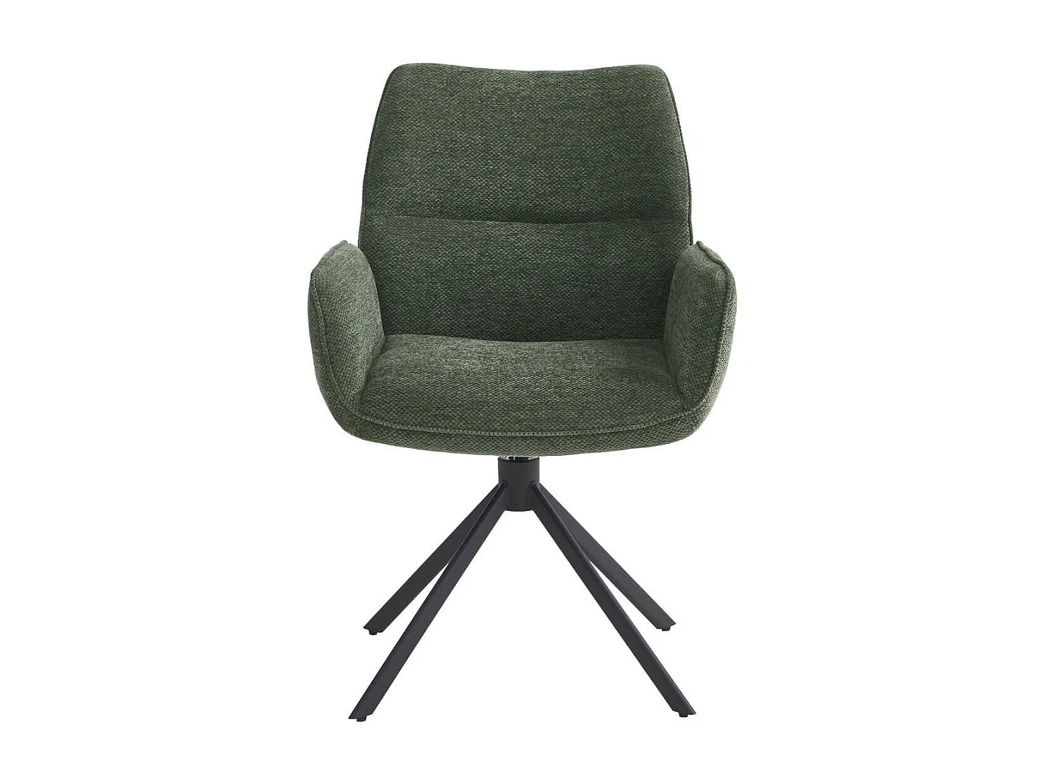 CARLOTTA - Lot de 6 Fauteuils de table Pivotants Tissu Coloris Vert