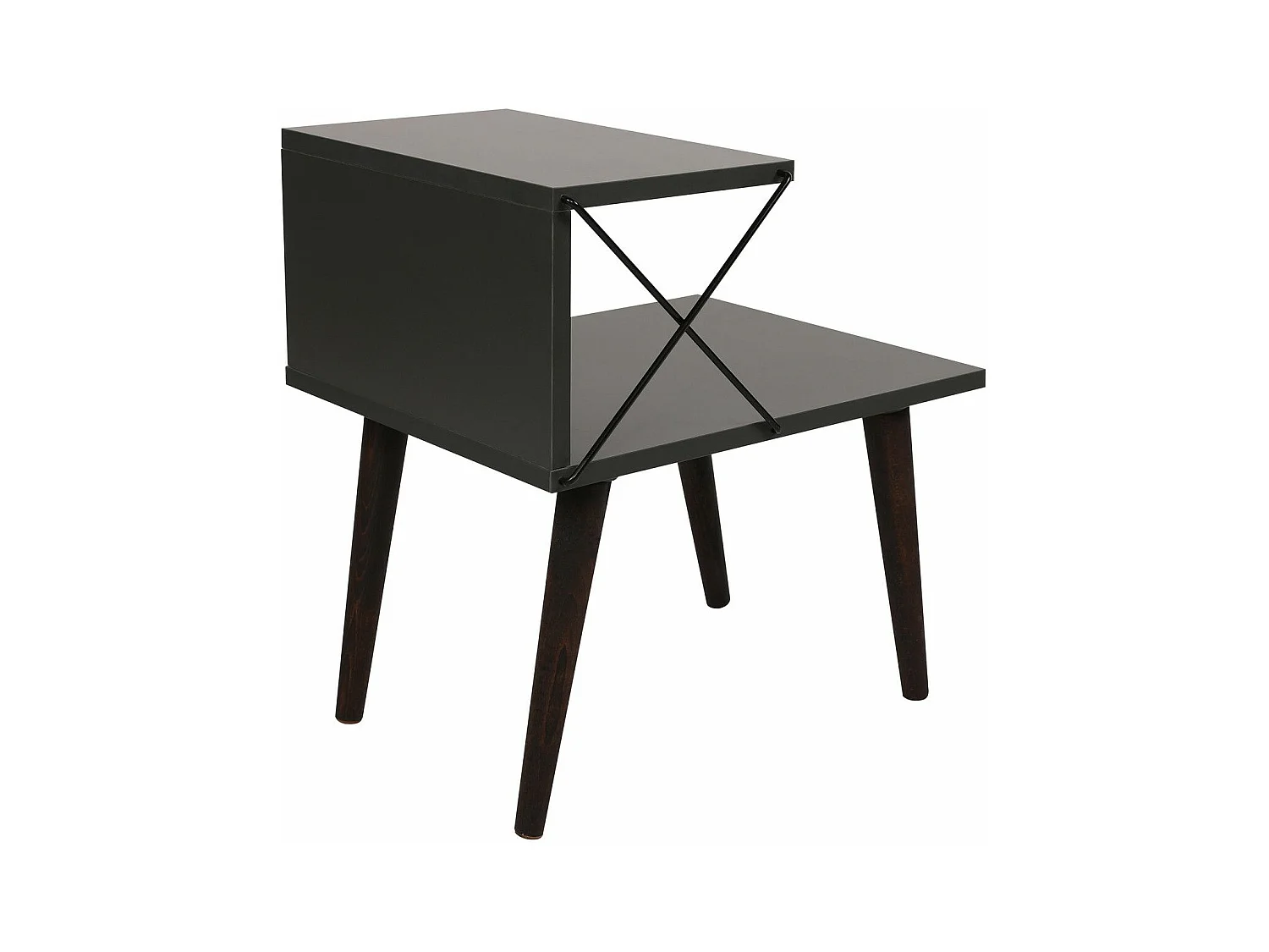 Table de chevet Wyda H55cm Bois Anthracite