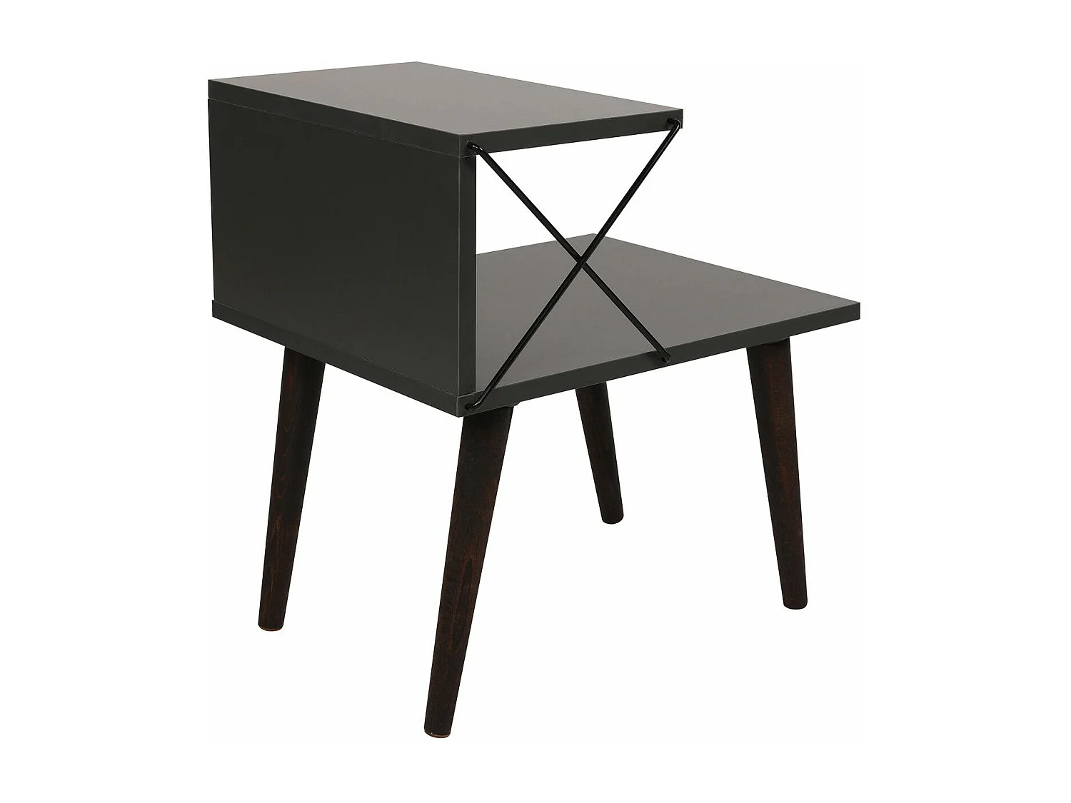 Table de chevet Wyda H55cm Bois Anthracite