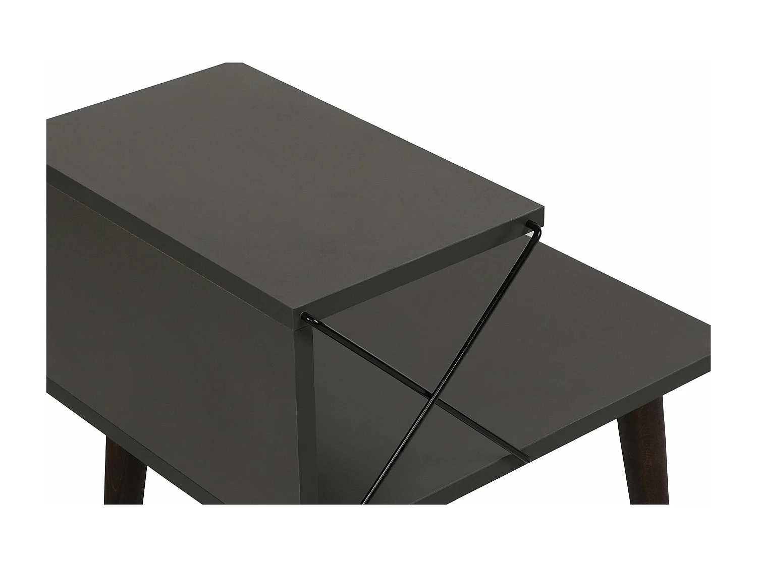 Table de chevet Wyda H55cm Bois Anthracite