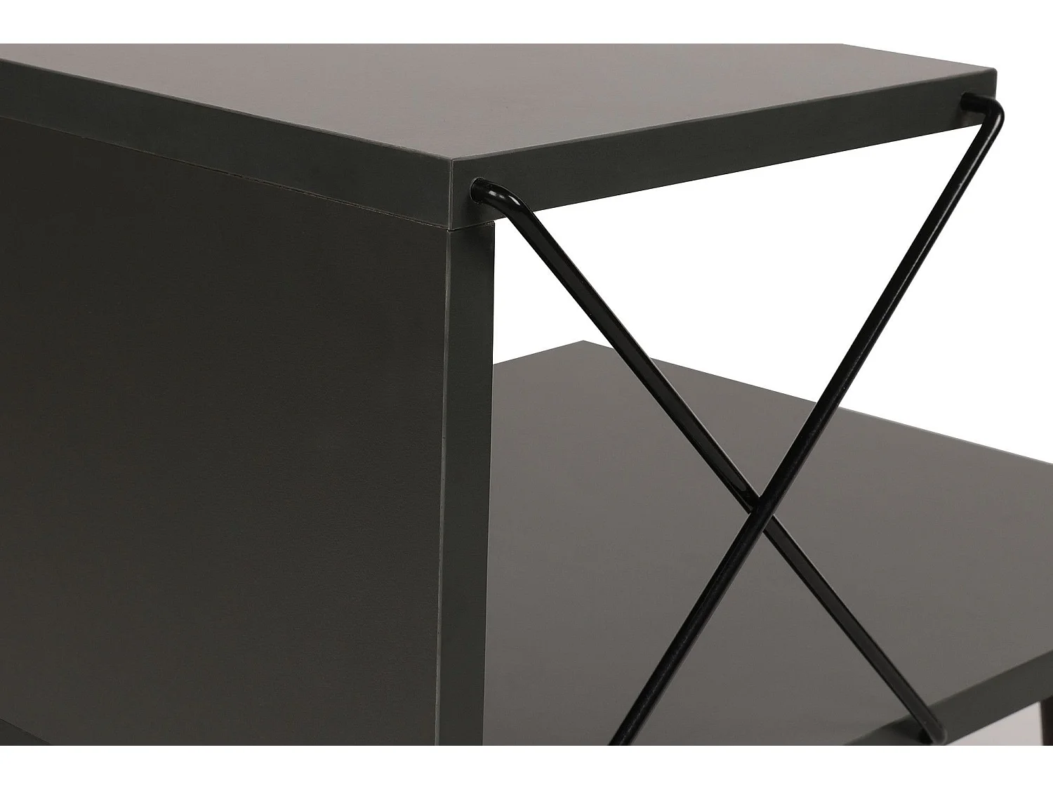 Table de chevet Wyda H55cm Bois Anthracite