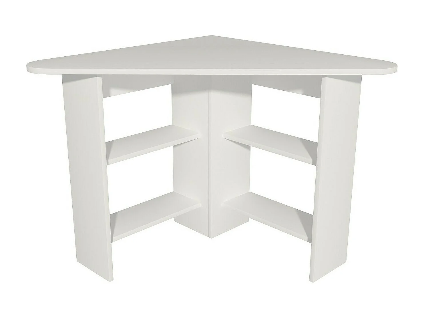 Bureau d'angle 4 étagères Seredic L80xP80cm Blanc