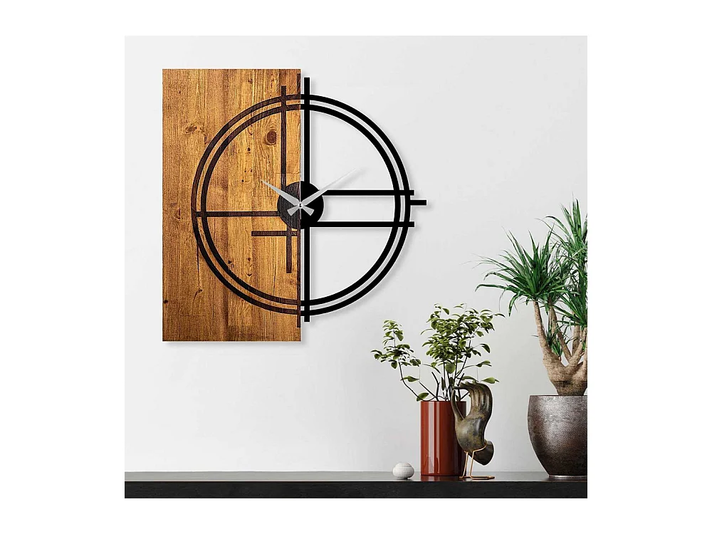 Horloge en bois et métal Clock Cercle