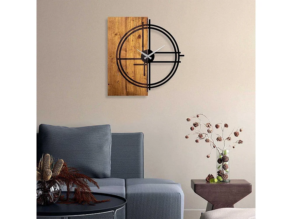 Horloge en bois et métal Clock Cercle