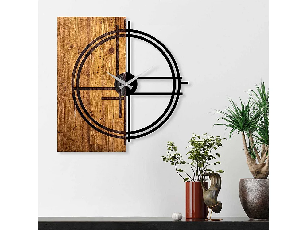 Horloge en bois et métal Clock Cercle