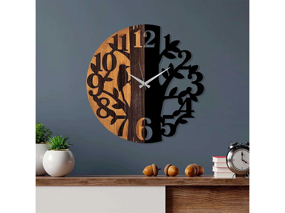 Horloge en bois et métal Clock Arbre